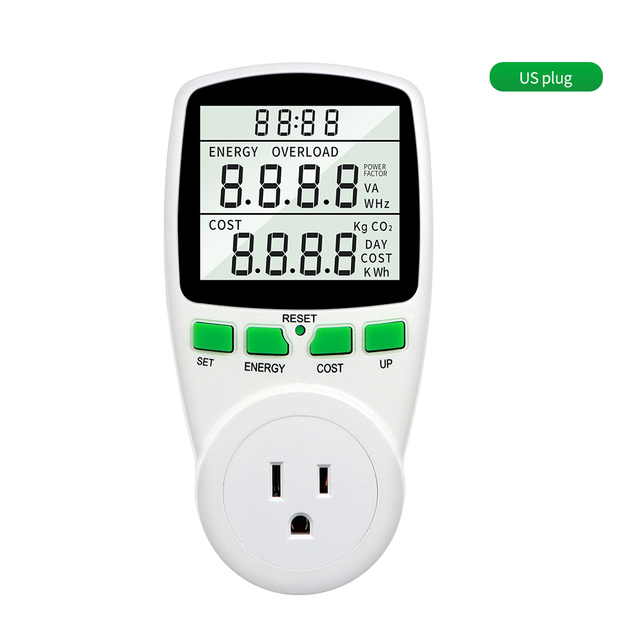 Digitaler Leistungsmesser, digitaler LCD-Stromzähler, Zähler, Ausgang, Leistungsmesser, zeitliche Koordinierung-Buchse, elektronische Zeitschaltuhr, Steckdose: Orange