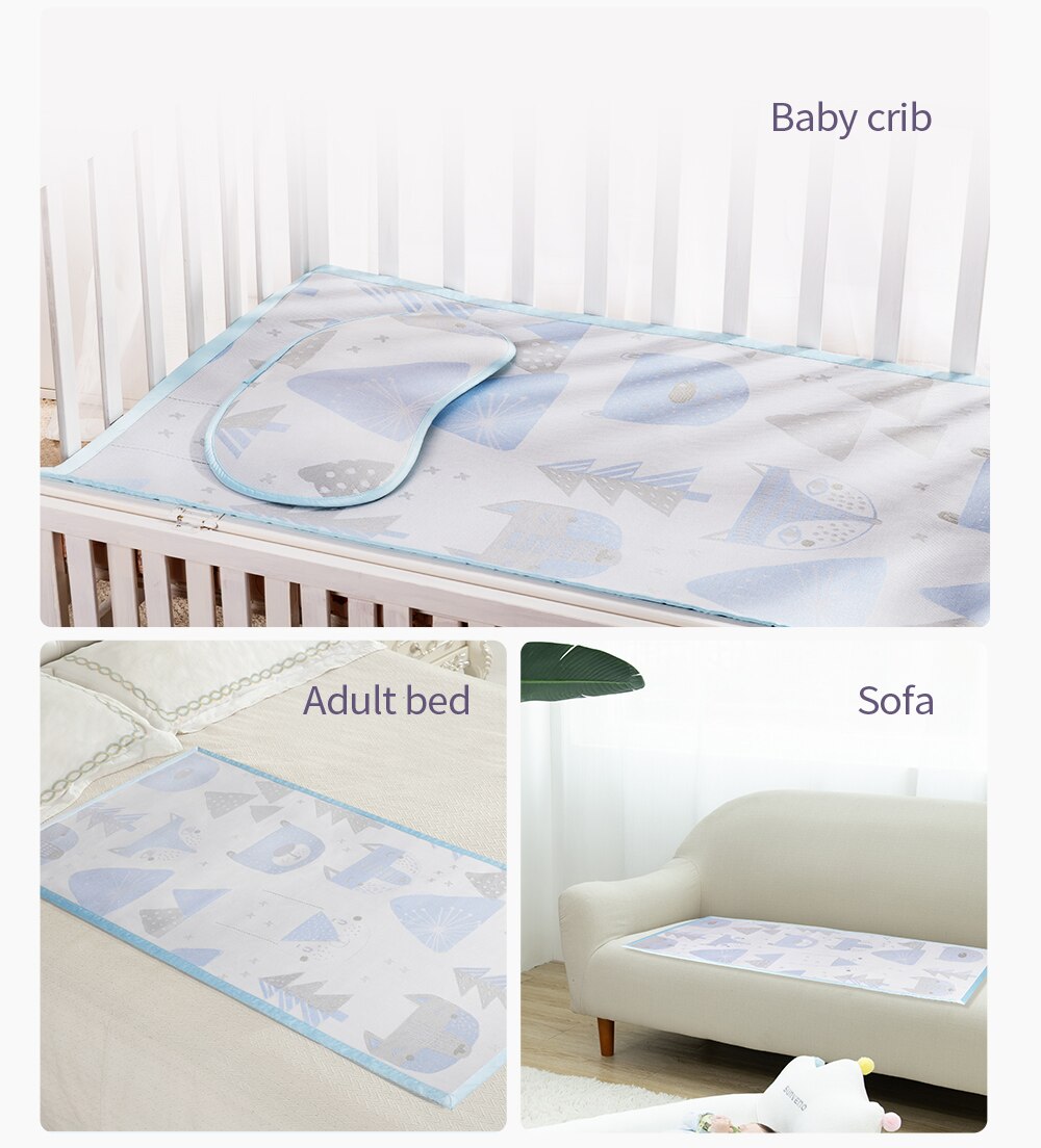Sunveno åndbar baby sengetøj, is silke fiber sengetøjspude, til sommer 74 x 35cm