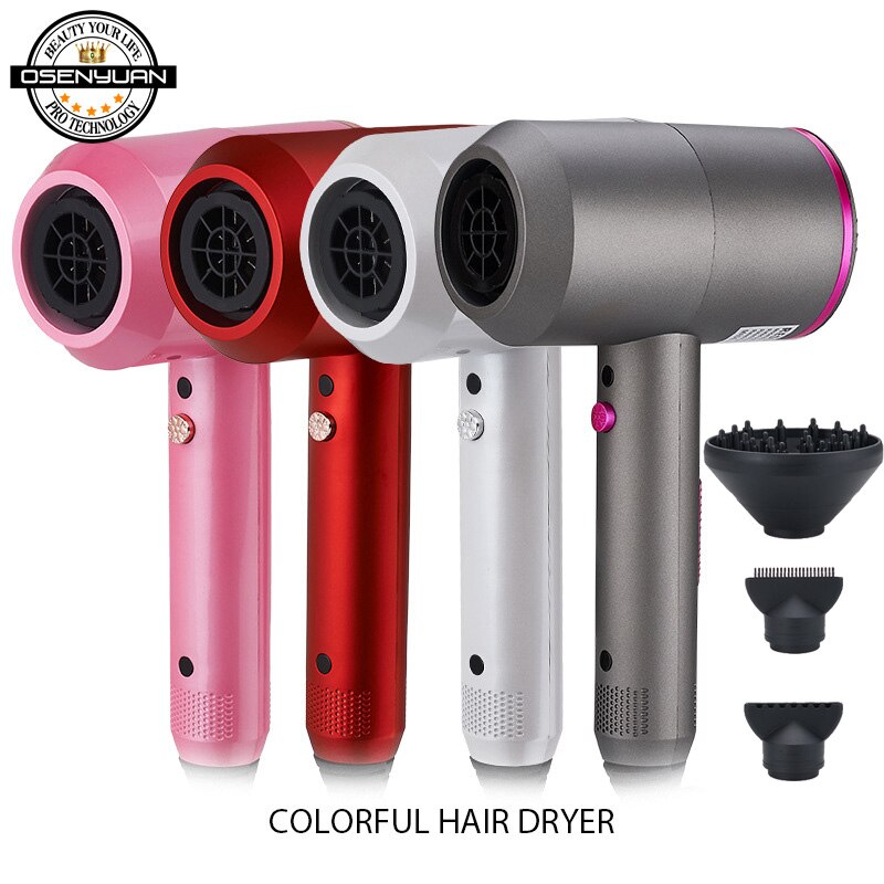 Ionic Blow Dryer Hairdryer with Diffuser Powerful AC Motor 3 Temperature 2 Speed & 1 Cool Setting, Quick Drying
