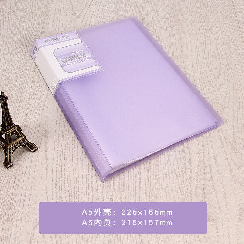 20 Page / 30 Page / 40 Page / 60 Page A5 File Folder Document Folder For Files Sorting Practical Supplies For Office And School: 40pages purple