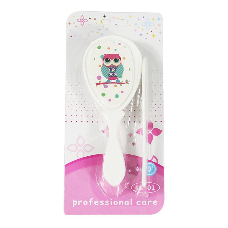 Brosse à cheveux pour -né, 2 pièces/ensemble, dessin animé, peigne doux pour bébé, ensemble d&#39;outils de massage du cuir chevelu, soins pour enfants: W