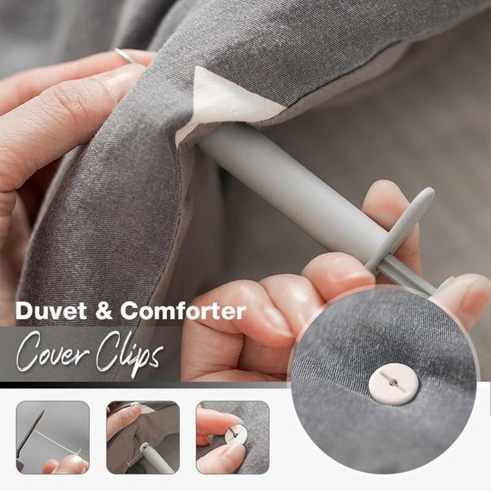 Silicone Quilt Holder Needle-Free Non-Marking Sheet Non-Slip Quilt Covers Sheet Holders Gripper Fastener Clips for Bed Sofa J60