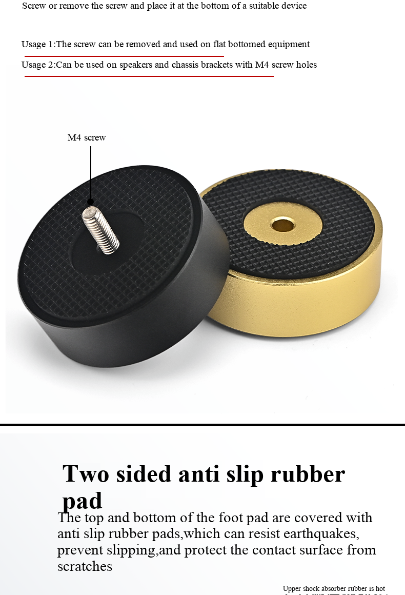 4 szt. Aluminiowe podstawki izolacyjne, antywibracyjne podkładki pod subwoofer, nóżki, kolce, stożki głośnikowe, do odtwarzacza CD, DAC, wzmacniacza, radia, DIY