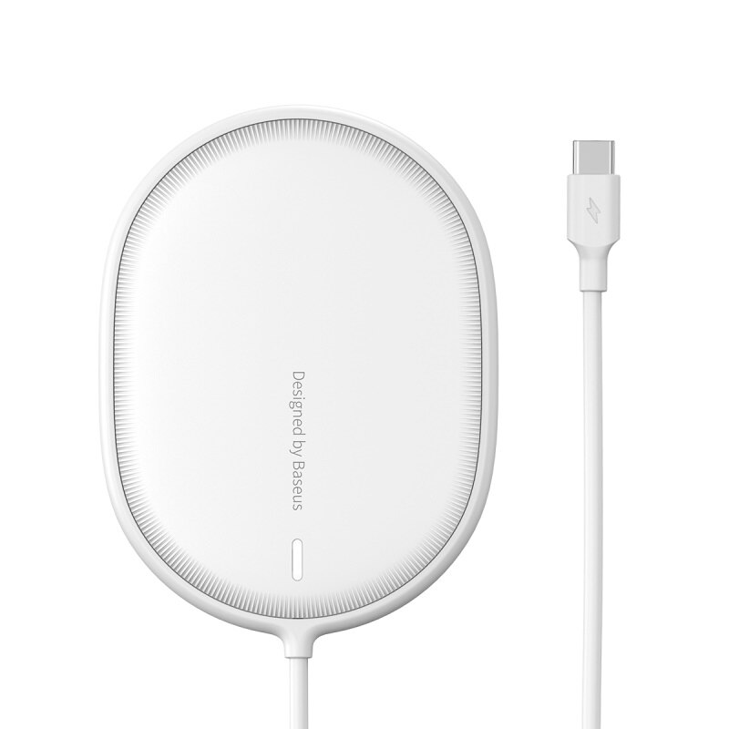 Baseus 15W Draadloze Oplader Magnetische Snelle Opladen Quick Charge 1.5M Pd Usb C Kabel Voor Iphone 12 13 pro Max Qi Draadloze Oplader: WHITE