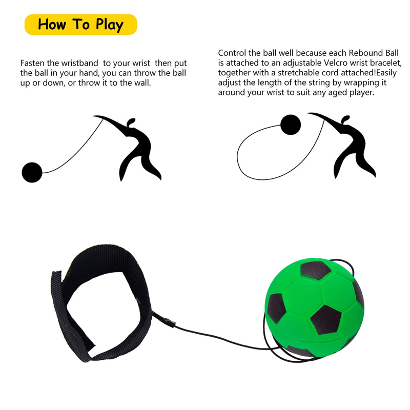 1Pcs Children Sponge Rubber Hand Ball Toy Game Exercises Bouncing Elastic Sport On Nylon String Children Kids Outdoor Toy Ball