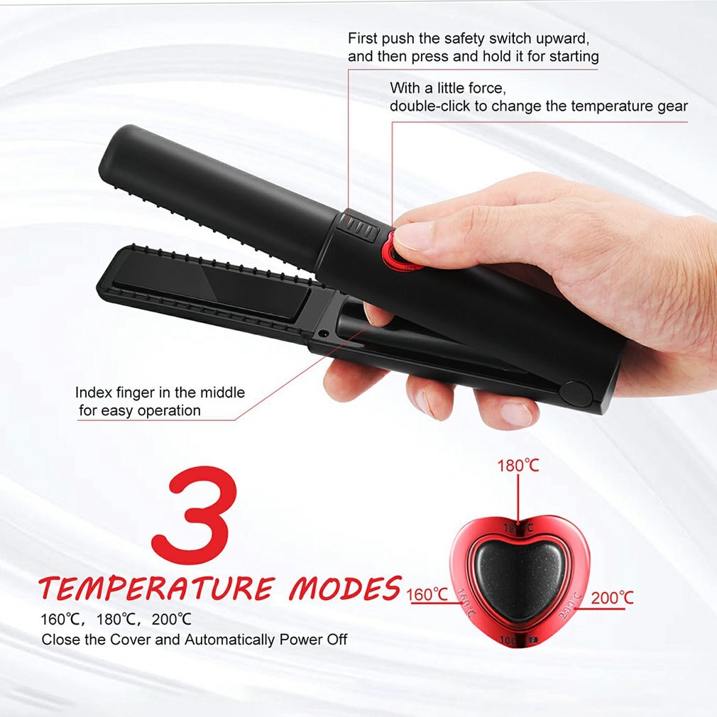 Portable hair straightener electric curling hair machine multi-function curly straight dual-use hair tool