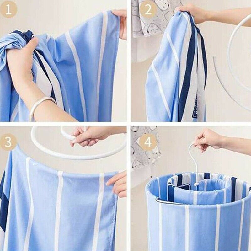 Stainless Steel Drying Rack Multifunctional Round Shape Clothes Pegs for Laundry Hangers