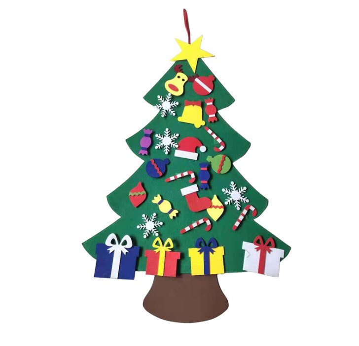 Kids DIY Felt Christmas Tree with Ornaments Children Year for Christmas Door Wall Hanging Decoration: A3