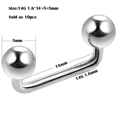 10 stuks/partij  g23 titanium oppervlakte barbell 14g 16g micro dermale piercings kristal dermale anker piercings lichaamssieraden piercings: Stijl 5