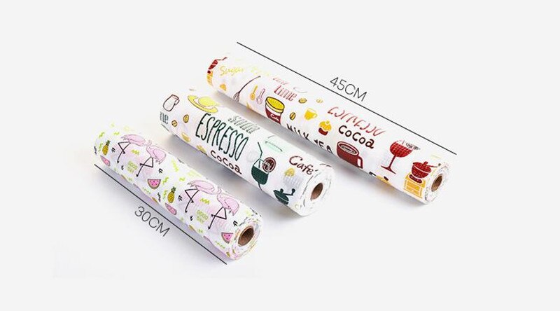 1 rulle kök klistermärke bord matta bokstav flamingo tryckta lådor skåp hylla liners bordstablett vattentät oljesäker skåp pad