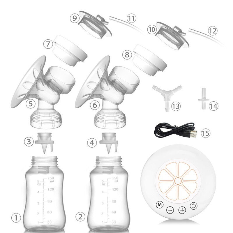 Electric Double Breast Pump USB BPA Free Breast Pumps Baby Breast Feeding With Nursing Pads And Breast Milk Storage Set