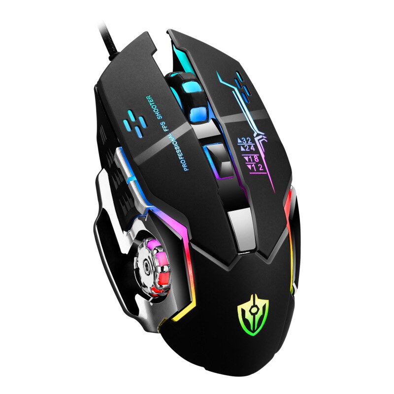 X3 Macro Programmering Gaming Muis Verergerd Metalen Gloeiende Muis Gaming Muis Voor Pc Laptop: black