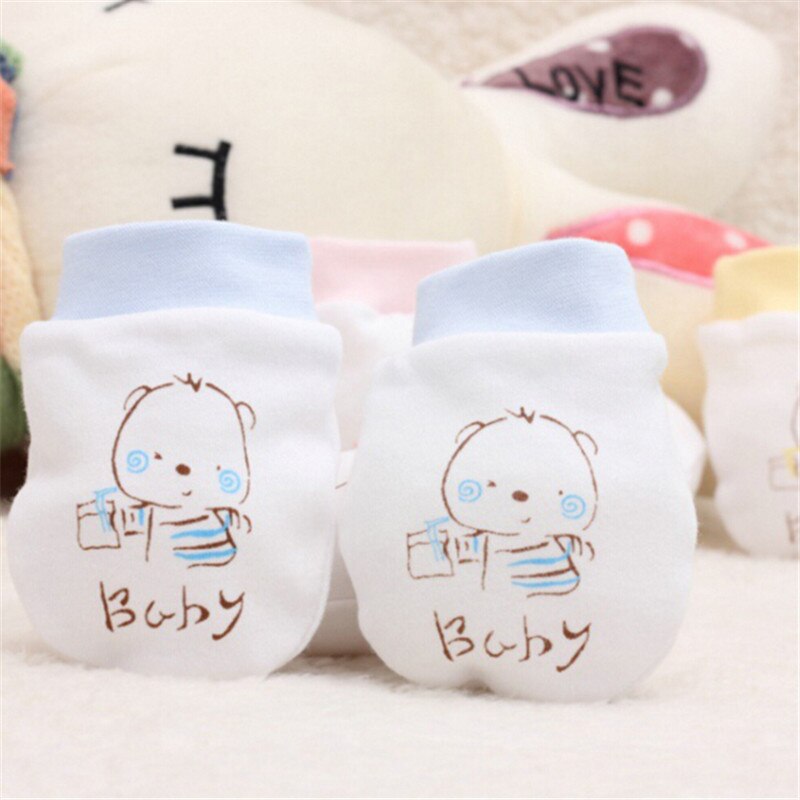 Baby Glove Cartoon Pattern Anti-grasping Gloves Newborn Protection Face Cotton Anti Scratching Gloves Newborn