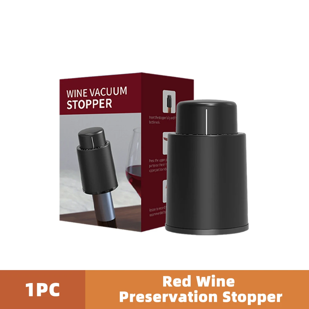 1/2 st Vacuüm Wijnfles Cap Stop Verzegelde Opslag Vacuüm Geheugen Wijn Stopper Push Stijl Bar Wijn Kurk Zwart Bar Gereedschap: Licht Groen