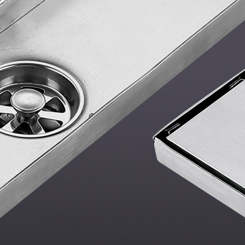Shower Drain and Tile Insert Brushed Stainless Steel Suitable for Tile Shower