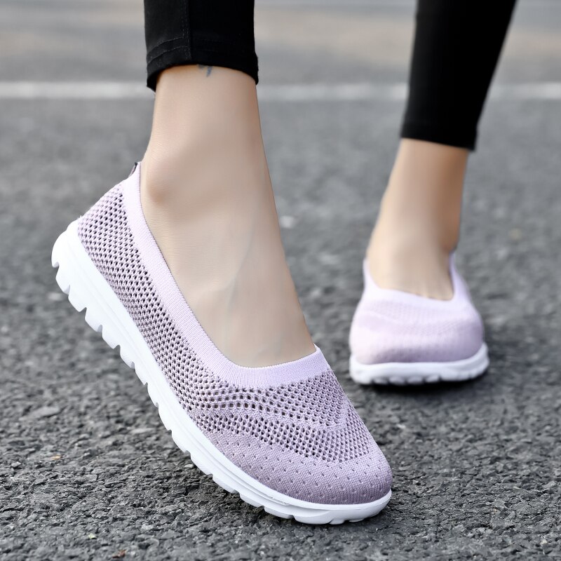 LEMAI Flats Women Shoes Summer Breathable Mesh Casual Shoes Woman Slip-on creepers moccasins Ladies Loafers Shoes