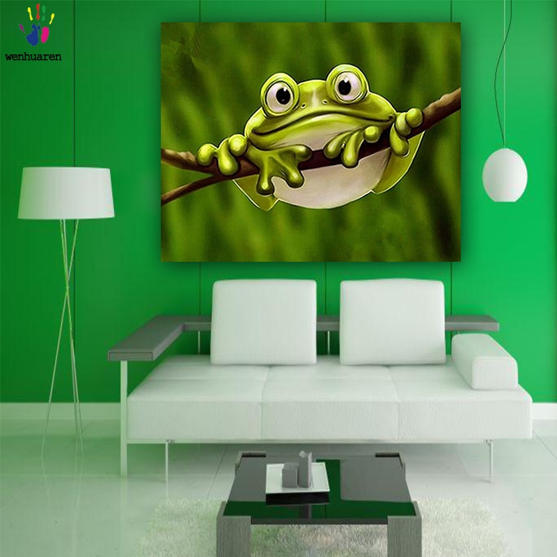 DIY colorings pictures by numbers with colors The frog picture drawing painting by numbers framed Home
