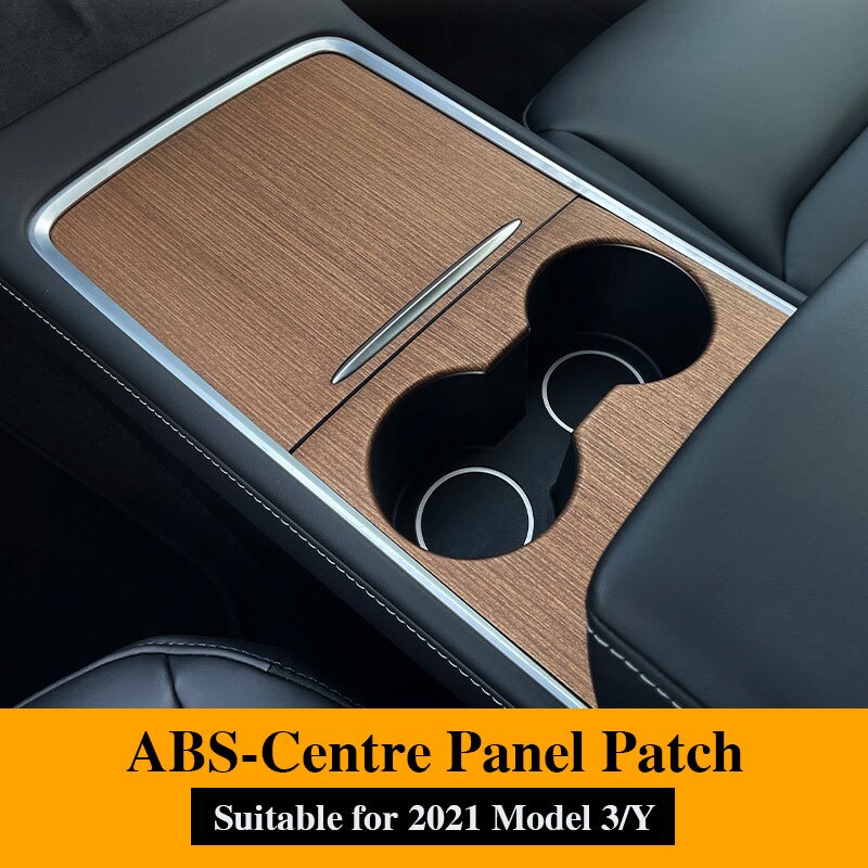 Car Central Control Panel Sticker For Tesla Model 3 Wood Center Console Accessories Model Y Interior Film Wood Grain