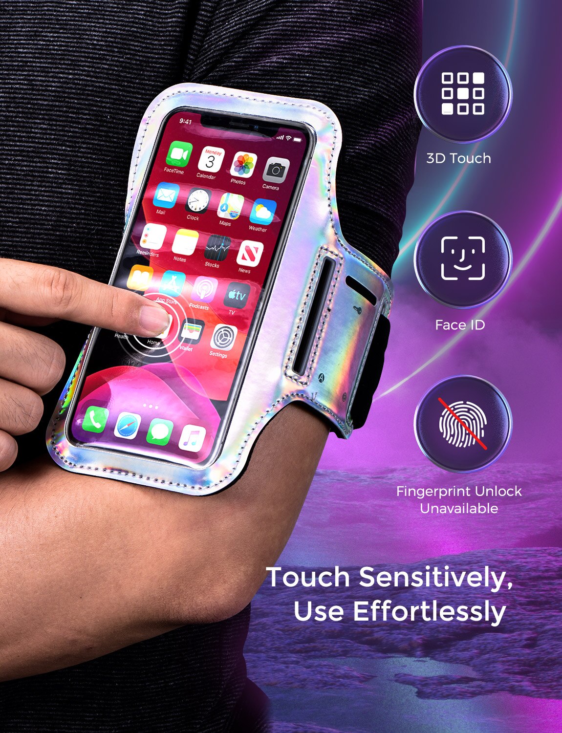 Mpow bracciale sportivo da corsa bracciale con schermo sensibile fino a 6.1 pollici Smartphone per iPhone 12/11 Pro/11/XR