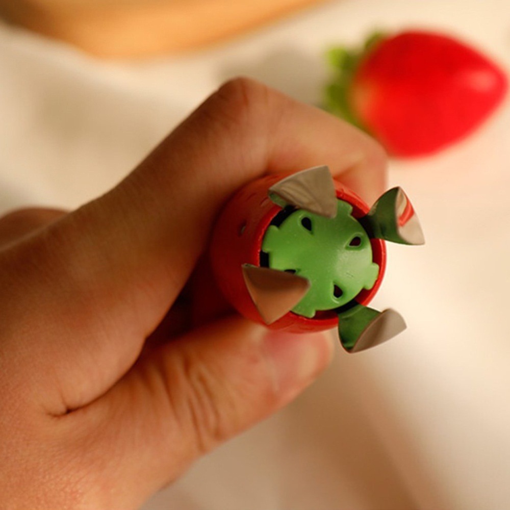 Dénoyauteur Fraises/Tomates - Lot De 2, Rouge, Acier Inoxydable