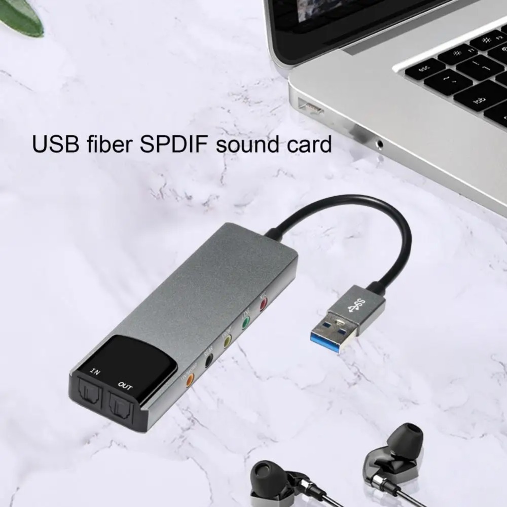 Usb Sound Card High Usb Fiber Optic Spdif Sound Card for Computer External Multifunction Support Ac-3 Dts-compatible 5.1