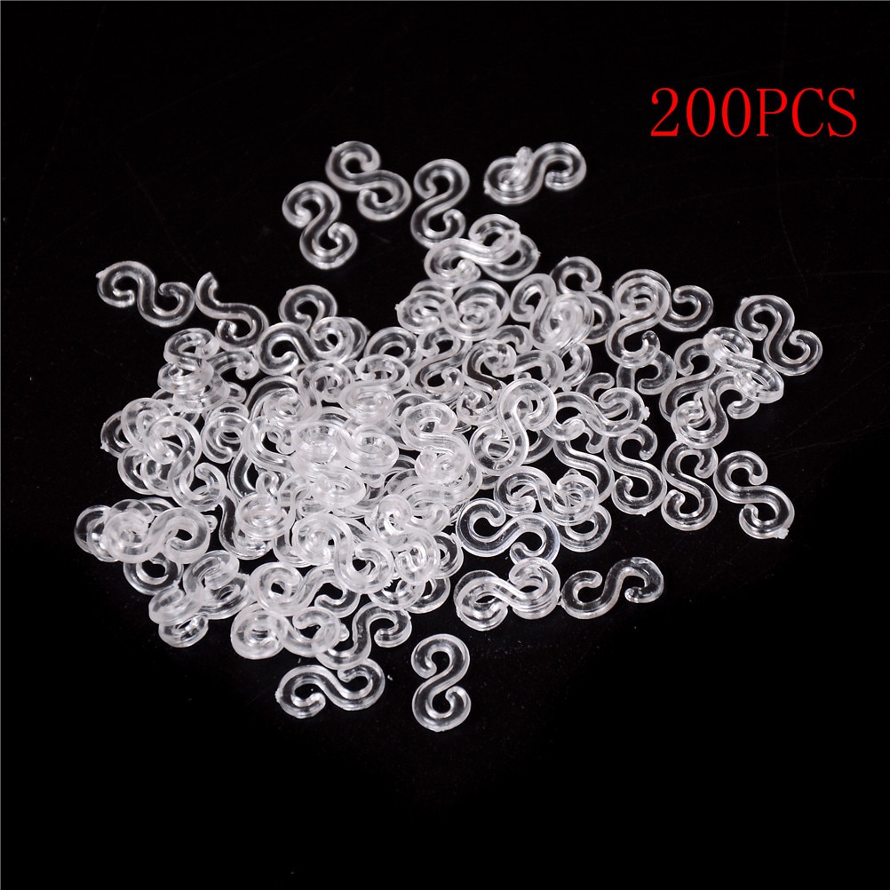 200PCS(10bags) Transparent Loom Rubber Bands Kits S Clips For DIY Loom Bands Bracelet Charms Accessaries