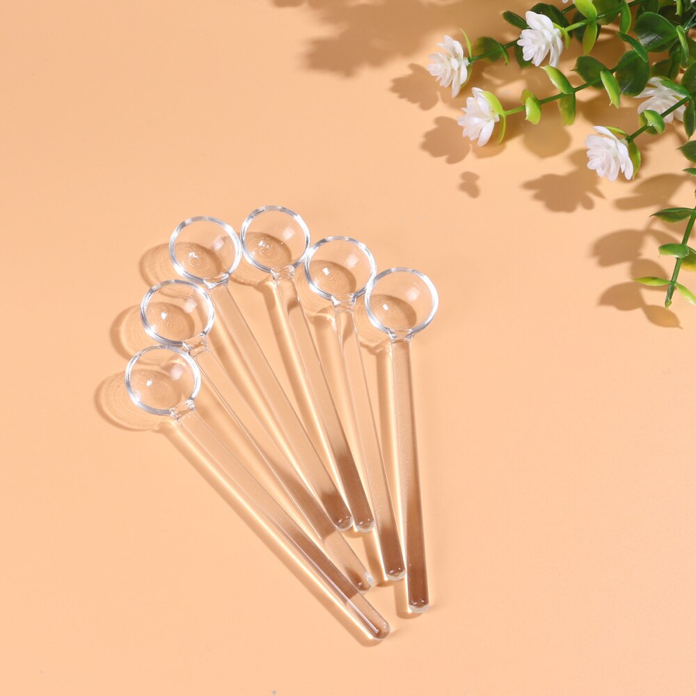 3Pcs Lange Handvat Glas Thee Lepels Servies Clear Koffie Roeren Lepels Bestek Voor Thuis Keuken