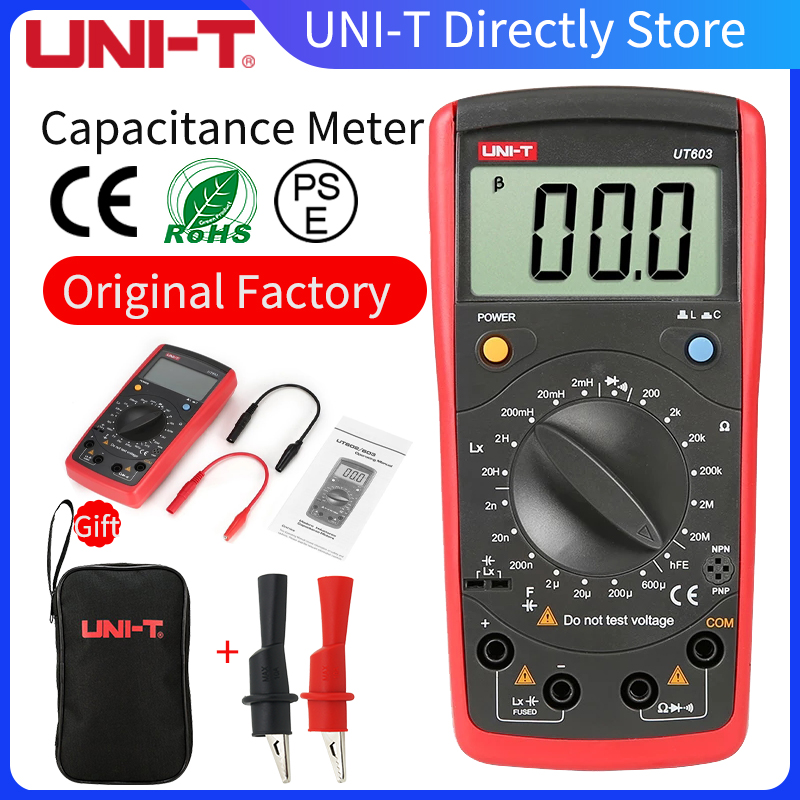 Inductance Capacitance Resistance Tester UNI-T UT601 UT603 Hand-Held Portable LCR Ohmmeter Meter Diode / Transistor Test LCD