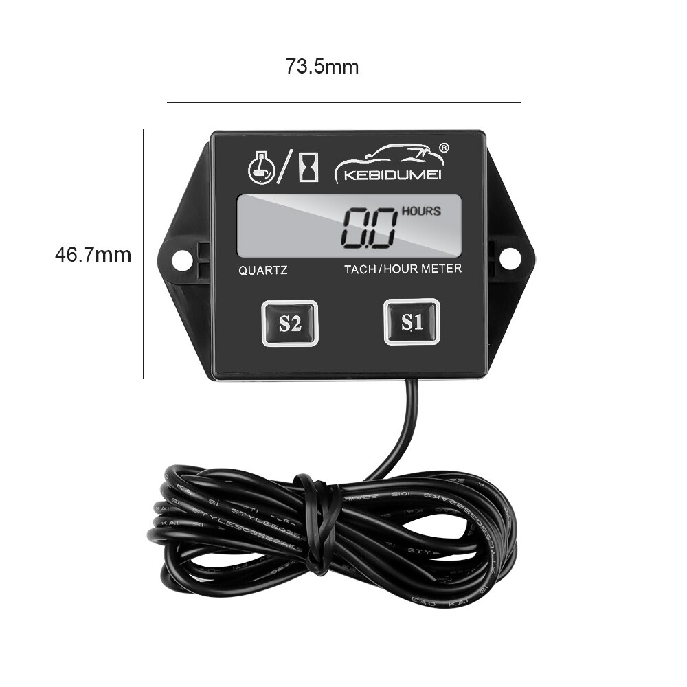 12v Tachometer Hour Meter guage Waterproof Digital Motorcycle Engine Tach Hour Meter for Motorbike Motor Boat