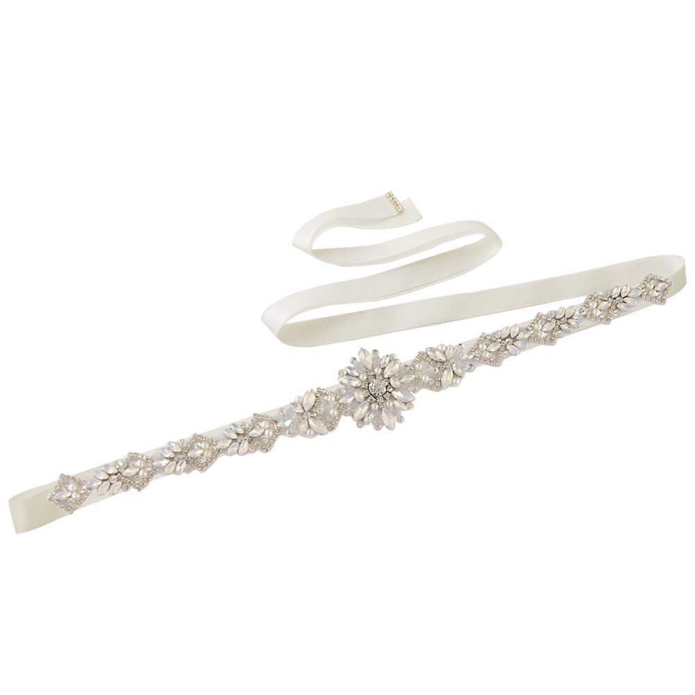 Trixy S408 Opaal Bruids Riem Voor Jurken Kristal Kralen Riem Voor Vrouwen Bruid Bruidsmeisje Jurk Sash Party Formele riemen: off white