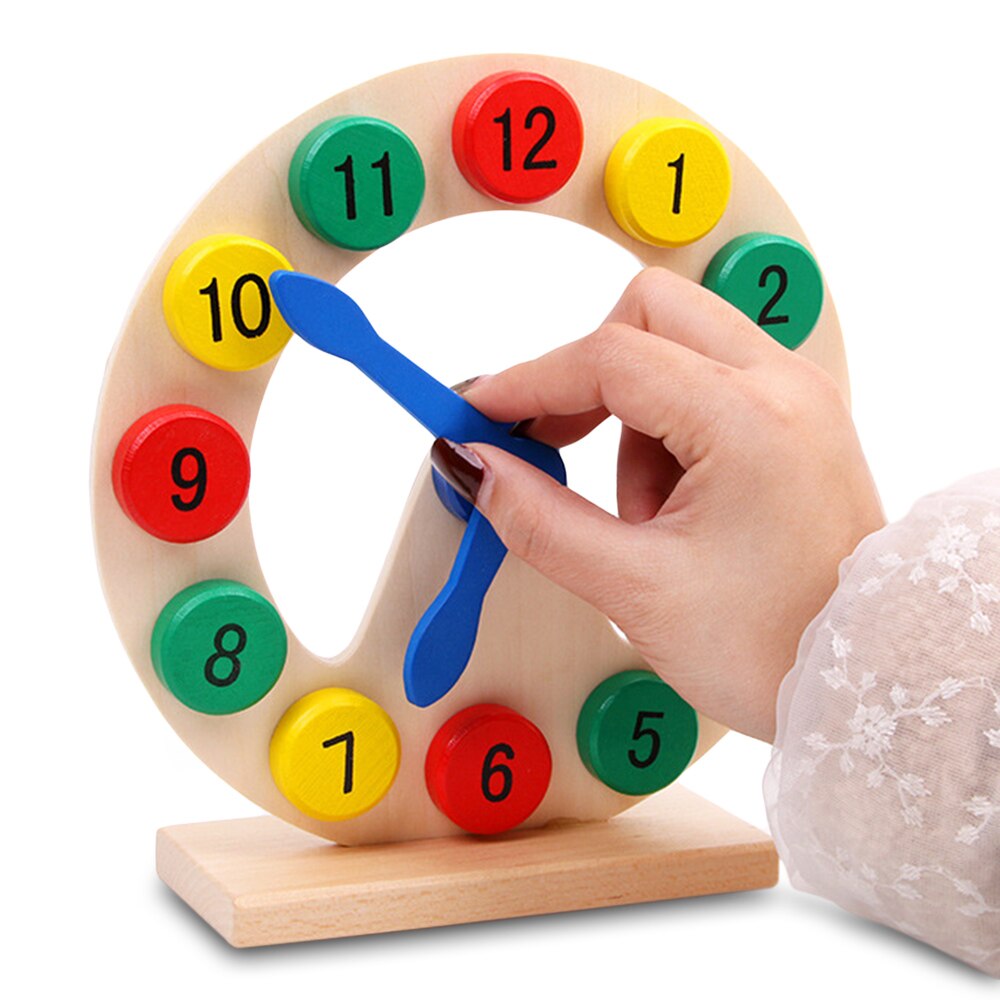 Educational Wooden Clock For Kids Over 36 Months Time Learning Numerical Mental Development Toy Educational Time Clock