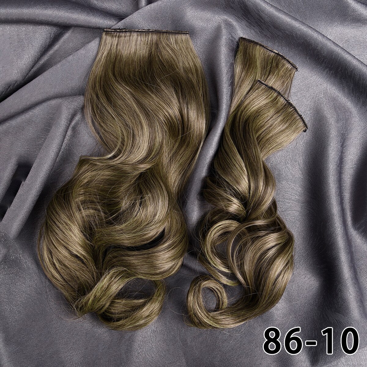 Silike – Extensions de cheveux synthétiques 16 pouces, postiche Halo Invisible, ligne de poisson, 6 Clips, longue ondulée, résistante à la chaleur, 3 postiches pour femmes: 86-10