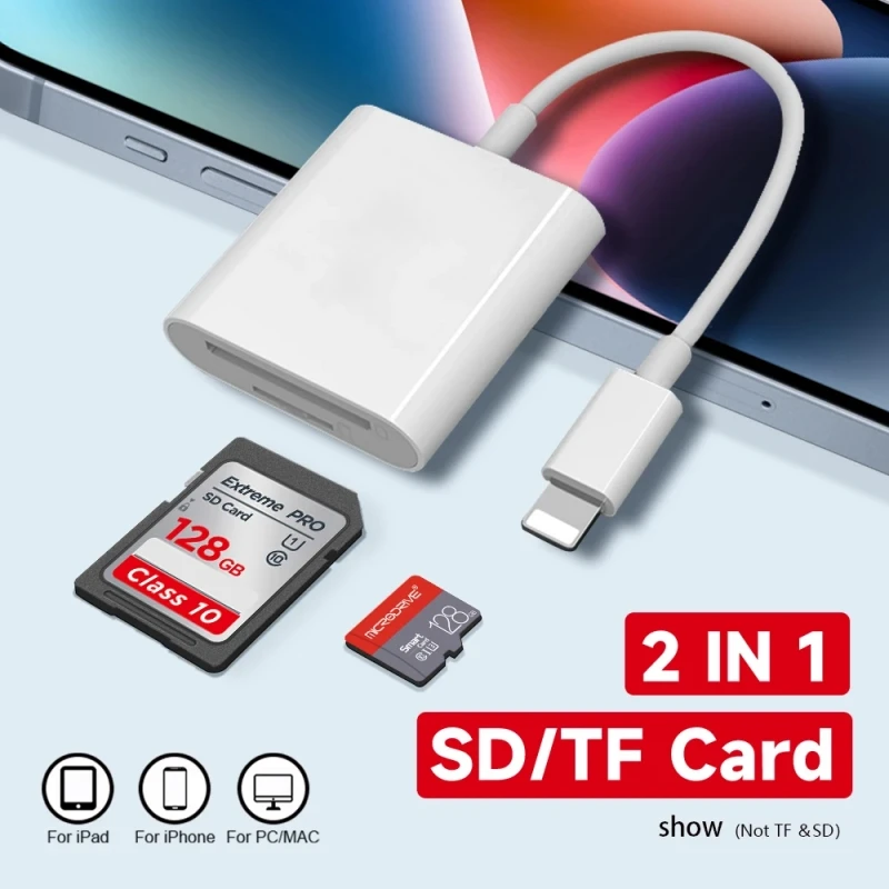 Czytnik kart Lightning na SD do adaptera pamięci flash SD/TF Adapter karty pamięci do pamięci flash IPhone IPad