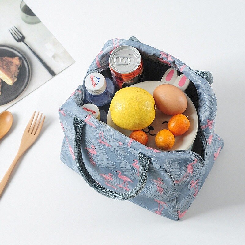 Bolsas térmicas con flamencos para mujer, bolso de almuerzo impermeable, portátil, aislante, para alimentación de comida de bebé, botella de leche, pícnic cálido para exteriores