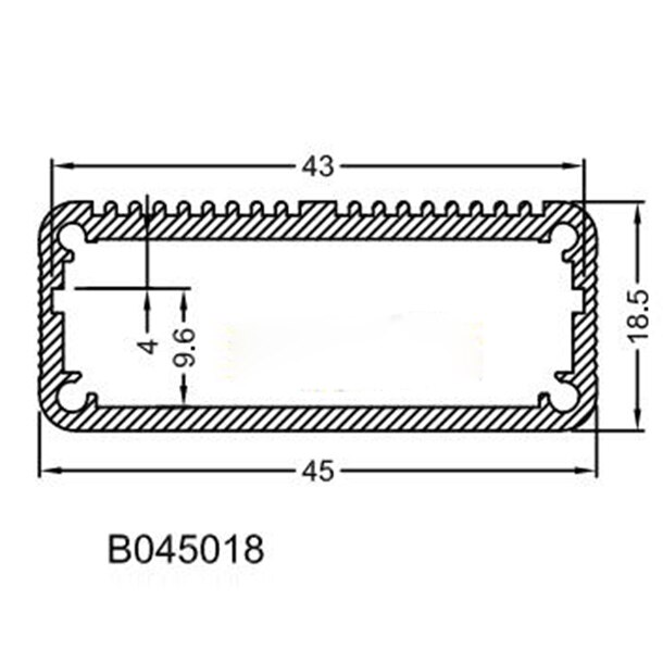 Lega di alluminio shell Strumento elettrico recinto PCB progetto box DIY 45X18X80mm NUOVO