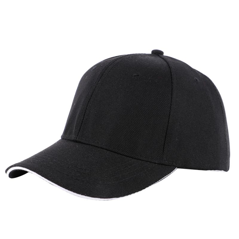 Men Women Blank Plain Baseball Cap Curved Sports Visor Sun Golf Hat Adjustable Sunmer Hat Sports Running Caps: Black