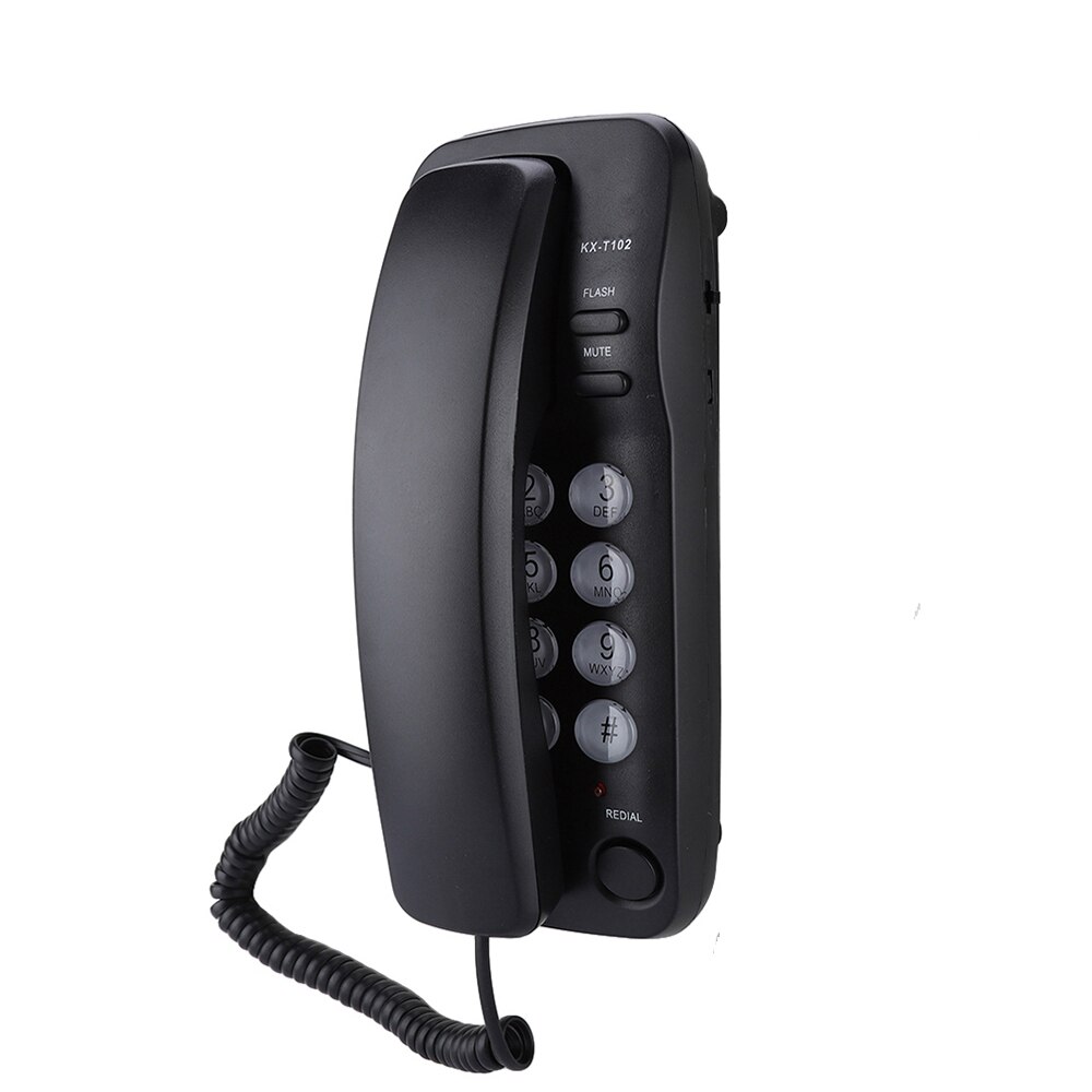 Portable Mini Phone Wall Mount Telephone Landline Extension for Home Family Hotel Black: Default Title