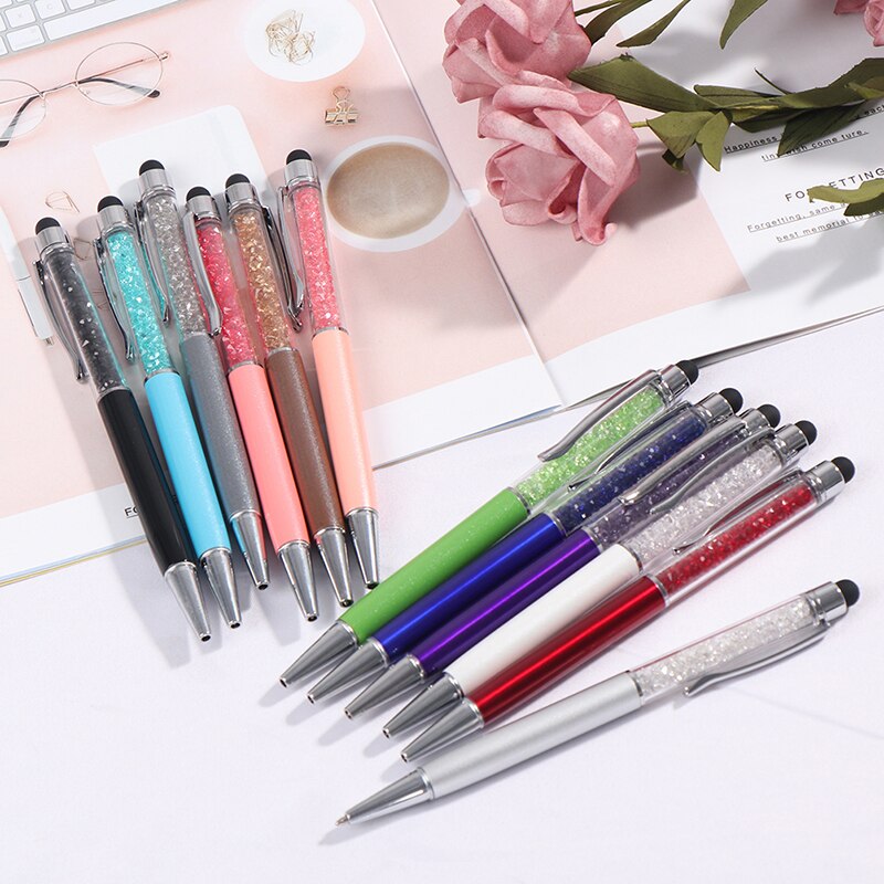 Crystal Ballpoint Pen Stylus Touch Pen For Writing Stationery Office&School Pen 14.5x1.0cm