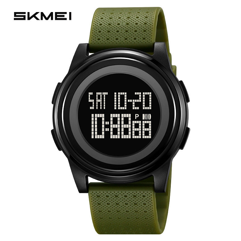 Skmei Men's Watch Personality Large Dial Electronic Watch Unisex Student Sports Multi-Function Waterproof Electronic Watch: BRONZE