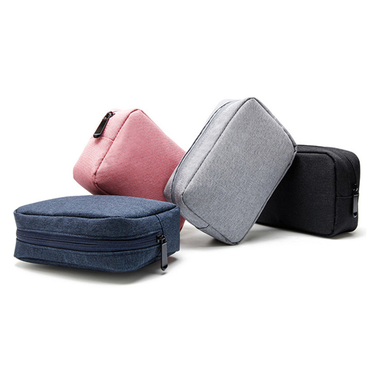 PURDORED 1pc Portable Waterproof USB Cable Earphone Storage Bag Digital Accessories Organizer Bag Unisex Makeup Bag Travel Pouch