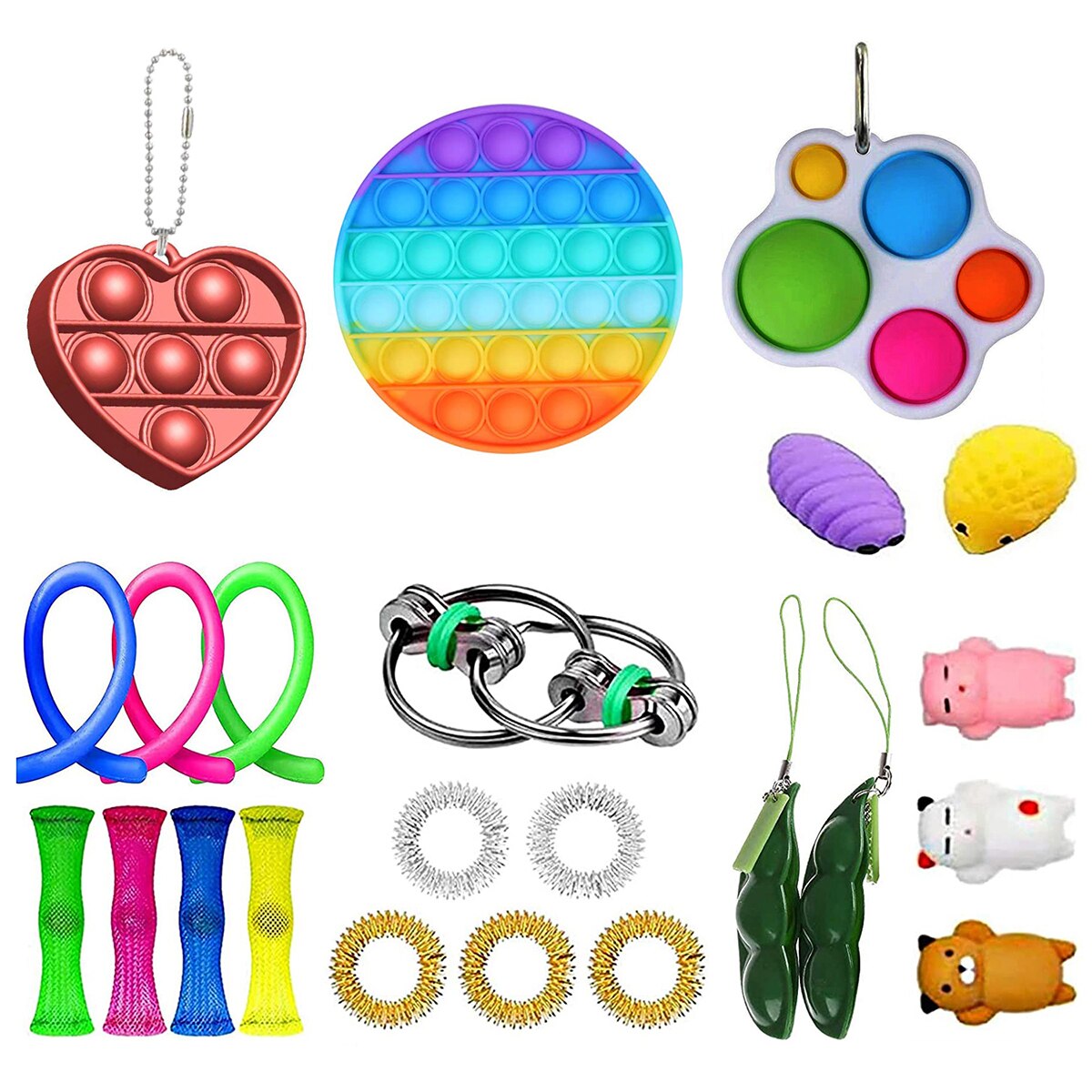 22 pacote de brinquedo sensorial fidget conjunto estresse autismo ansiedade alívio brinquedos para crianças adultos menina crianças sensoriais alívio do estresse brinquedos