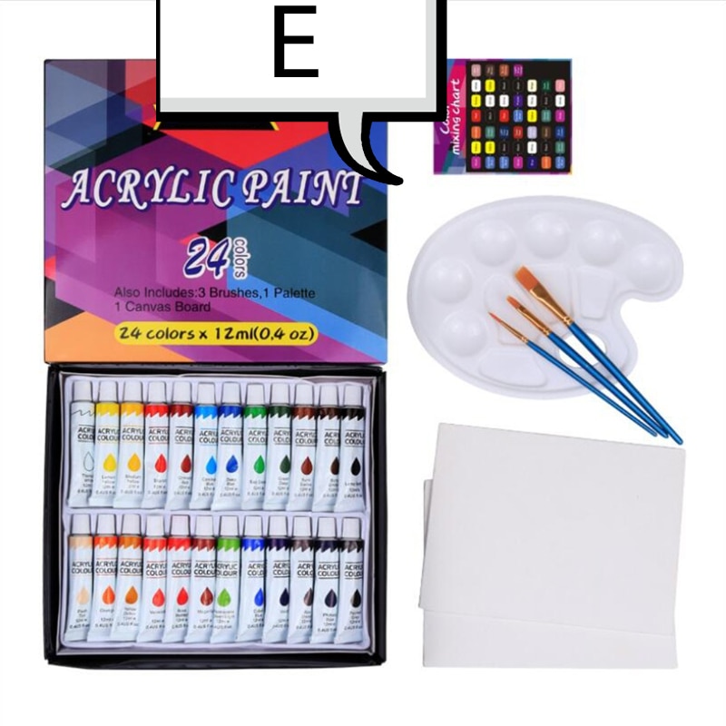 Set di vernici acriliche 12/24 colori pittura ad olio acrilica ad acquerello pigmento per artisti che disegnano vernici murali in pietra ceramica tubi artigianali