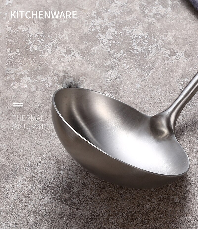 304 stainless steel kitchen utensils 6-piece set soup spoon spatula large colander rice laddle kitchen cooking tools