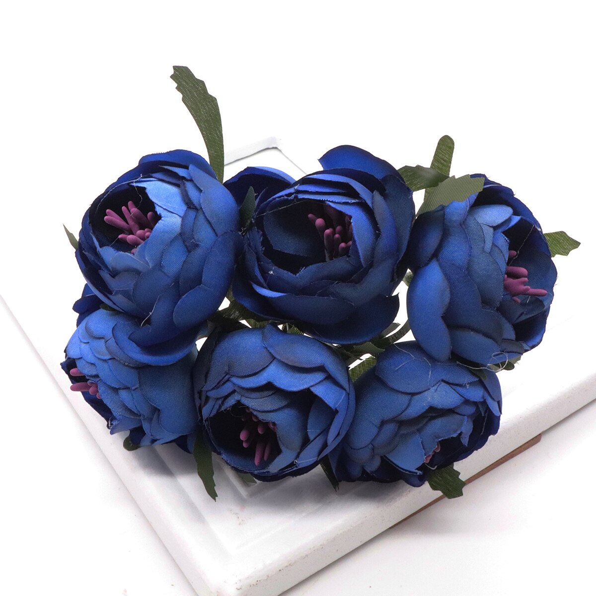 6 st/lot konstgjord ros sidenblomma pionblommor bröllopsbukett bröllop brudinredning rosblommor för gör-det-själv scrapbooking: 9