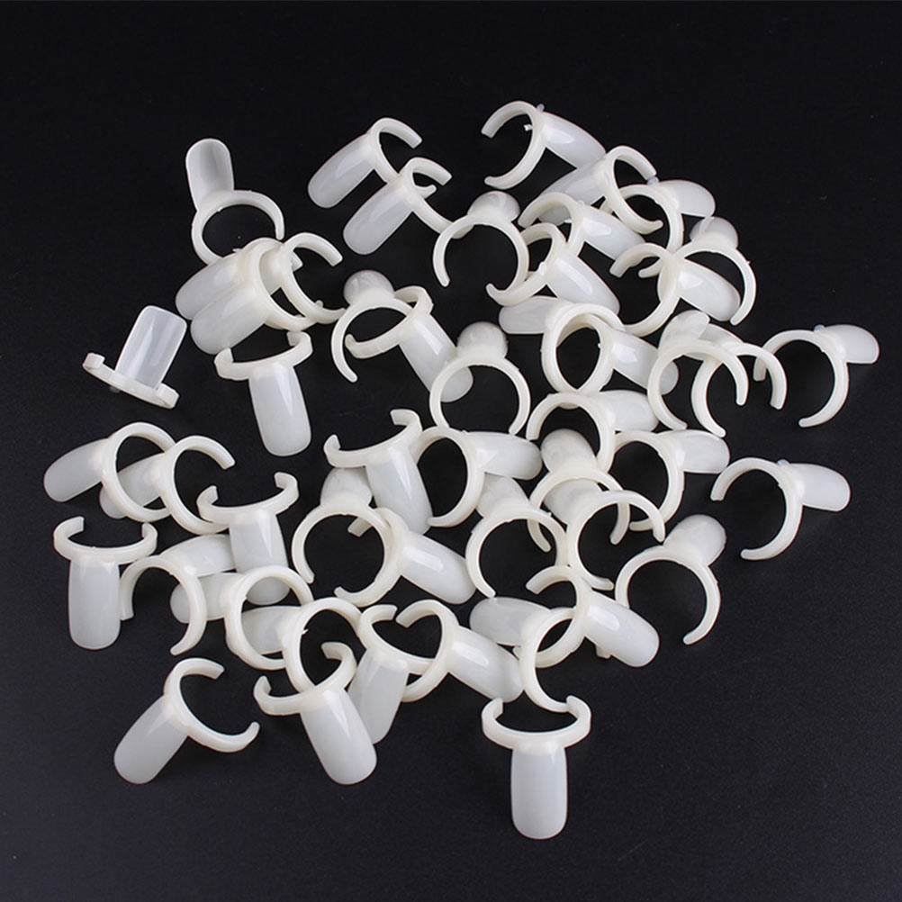 100Pcs Nail Art Polish Contrast Rings Ring Shape Nail Color