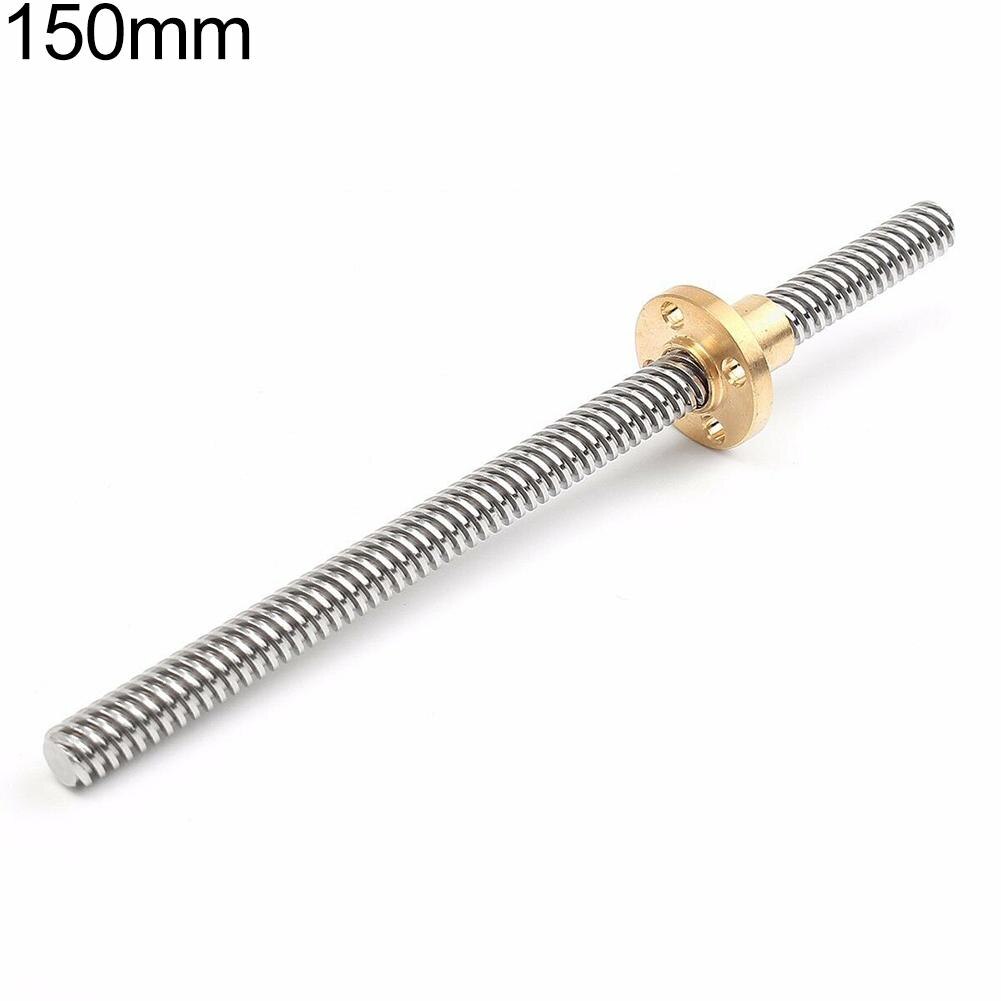 150-500mm 3D Printer T8 Stepper Trapezoidal Acme Thread Lead Screw Rod with Nut: 150mm