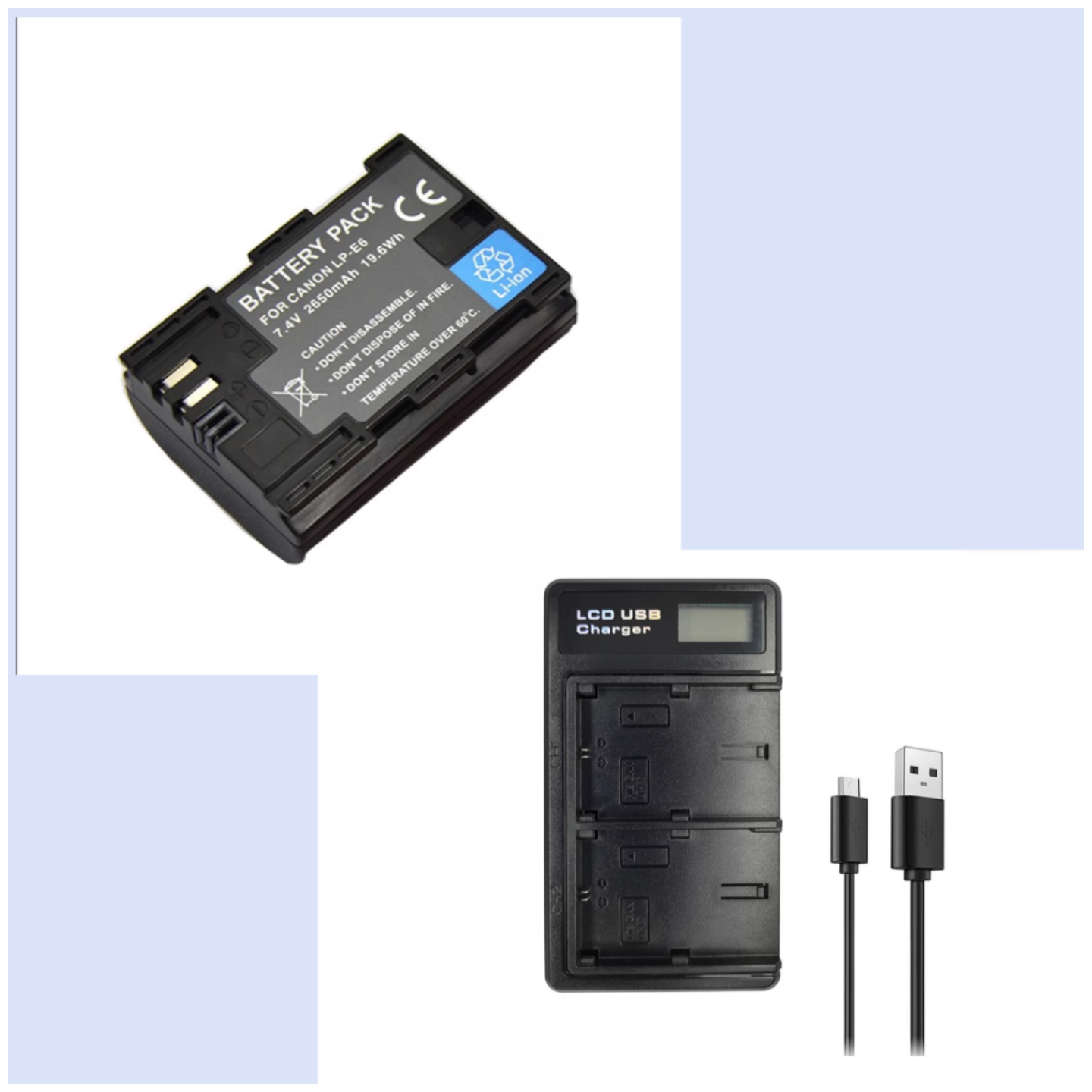 LP-E6 LPE6 E6N Camera Battery For Canon EOS R R5 R7 R6 R5C 60Da 60D 70D 80D 90D 5DSR 5Ds 5D 6D 7D Mark II LP-E6 Battery Charger