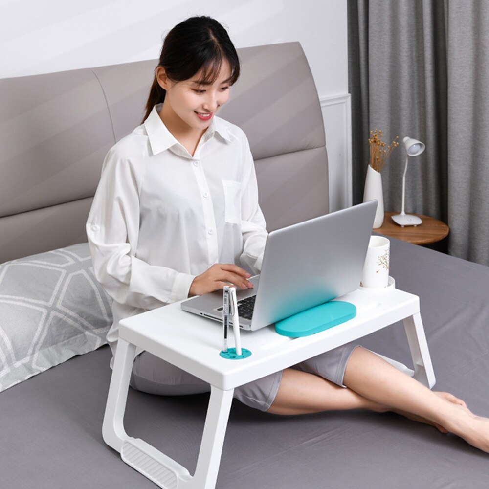 Folding Plastic Laptop Computer Desk Multifunctional Study Writing Small Table Bed Desk for Home Office School Student Dormitory