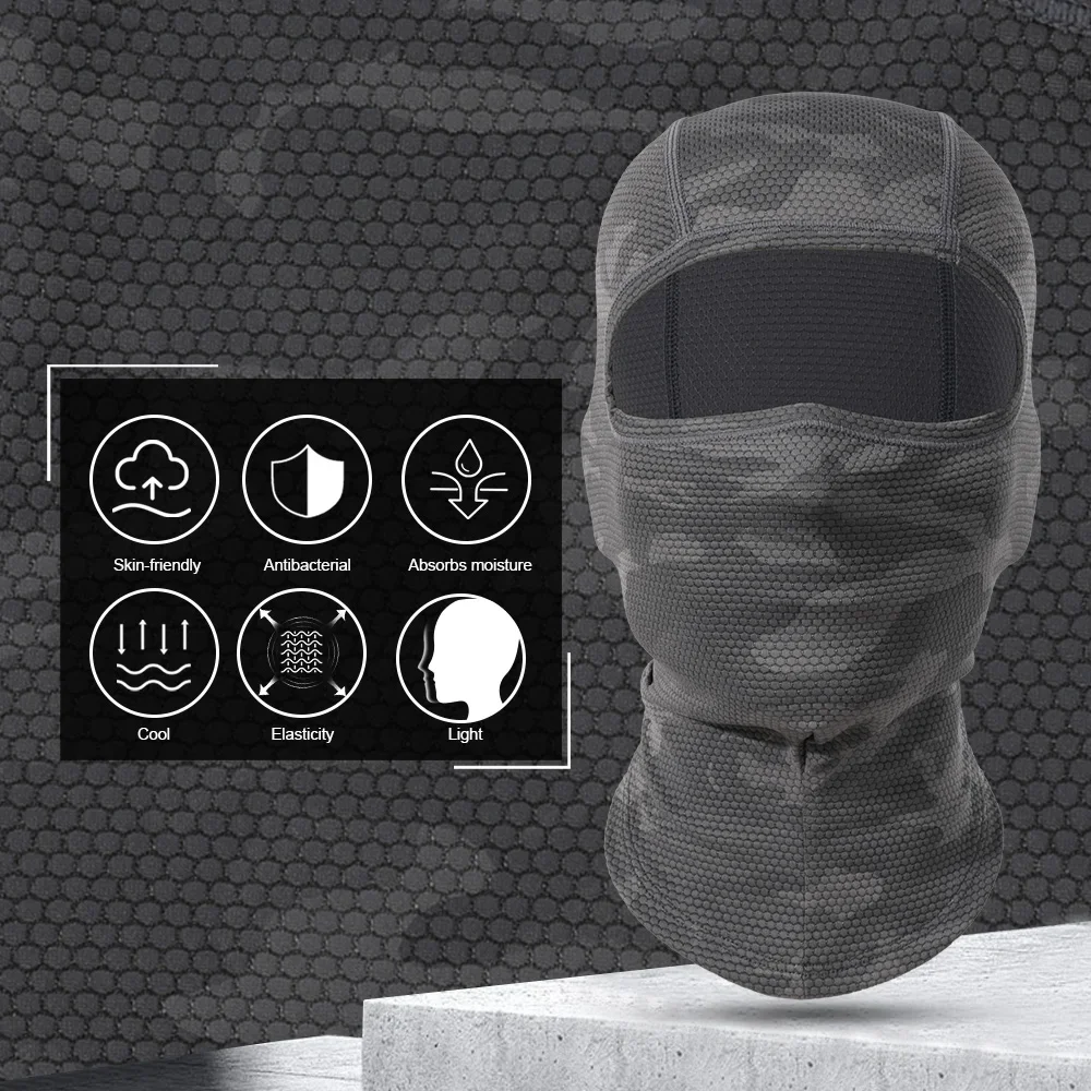 Ciclismo rosto cheio balaclava máscara facial de resfriamento respirável gelo seda wicking absorvente chapelaria para capacete da bicicleta equitação engrenagem