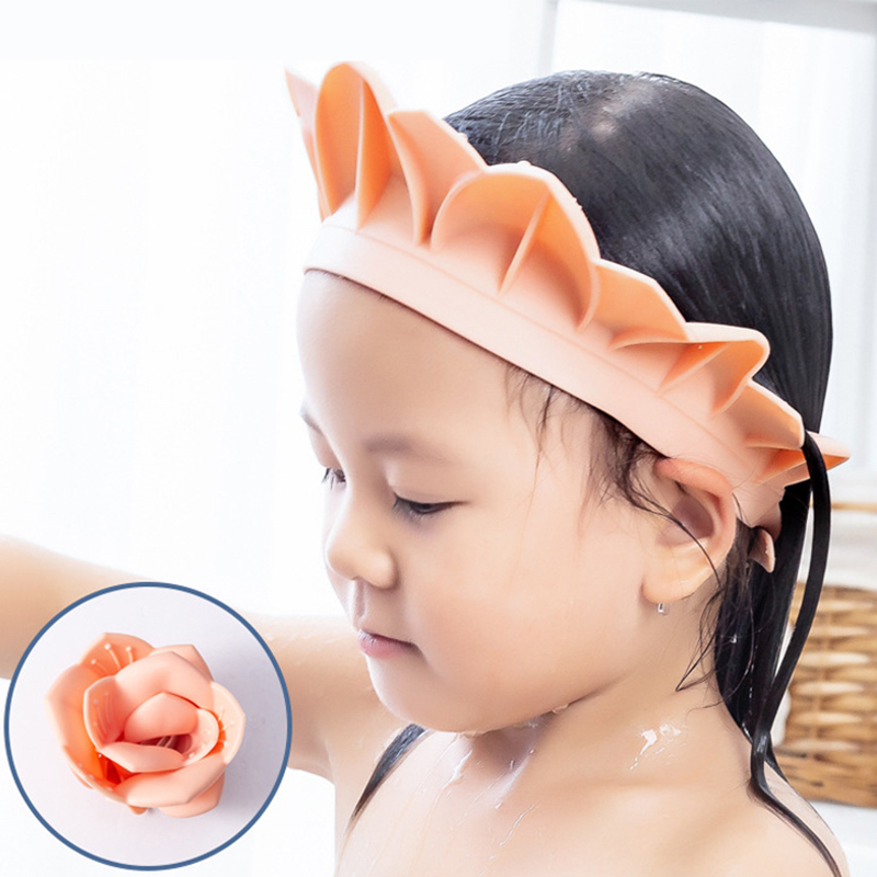 Gorro de champú para bebé, gorro de ducha ajustable para recién nacidos, protección para los oídos, Visor de baño para niños, cubierta para la cabeza, bonito escudo